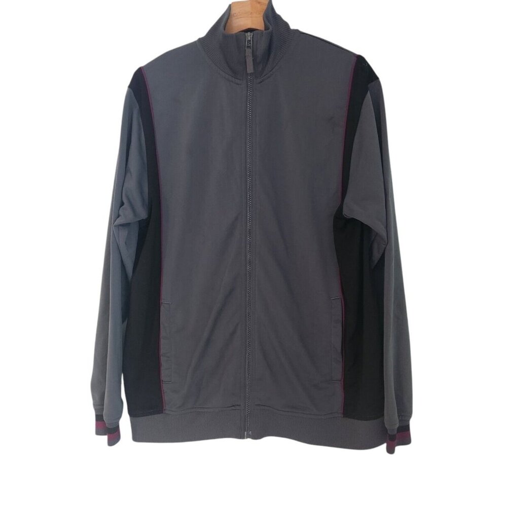 Greendog Boys Track Jacket Full Zip Gray & Black Youth Boys Size XL‎ 20 EUC